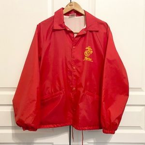 Vintage Marine Corp Marines Windbreaker Coach’s Made in USA Jacket Mens Large